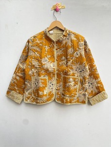 Manufacturer Wholesaler Handmade Rajkot <b>Quilted</b> Reversible Cotton <b>Jacket</b> with Stripes Wedding Wear Winter Outerwear - Product Image 5