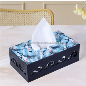 Enamel Printed Wood <b>Tissue</b> Paper <b>Box</b> For Wedding Table Decor High Quality Handmade Product <b>Tissue</b> <b>Box</b> for Party Table Ware Use - Product Image 5