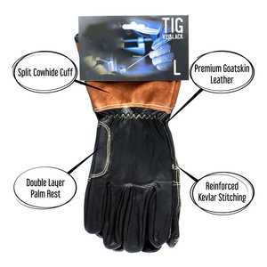 Gants de soudage TIG en cuir de chèvre et de vache de qualité supérieure, résistants à l'abrasion, à la chaleur et aux flammes, pour la lutte contre les incendies - Product Image 3