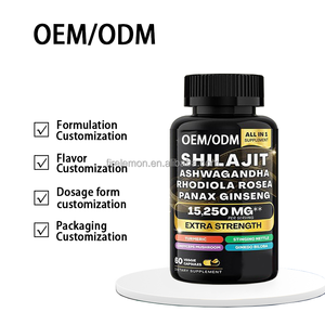Cápsulas de Extracto Herbal <span class=keywords><strong>Natural</strong></span> de Shilajit, Ashwagandha y Rhodiola, Suplemento Energético Cognitivo para Adultos, OEM ODM - Product Image 5