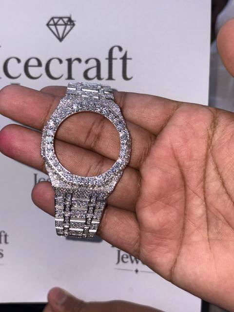 Luxury Moissanite Diamond Watch Case And Strap Set Premium Fashion Watch Modification Kit