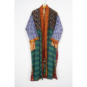 Elegant Japanese Silk Patchwork Soft Sleepwear Silk <b>Robe</b> Women's Spring Summer Vintage Long Full-Length <b>Beach</b> Party Wear - Product Image 4