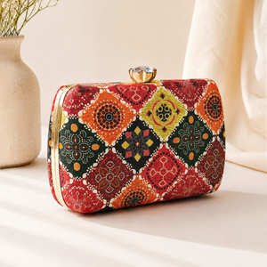 Pochette ethnique multicolore, sac à main ethnique de créateur pour femmes, pour les mariages et les occasions festives - Product Image 2
