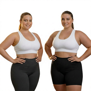 Women's Plus Size <b>Racerback</b> Sports <b>Bra</b> Medium Support Solid Color Fitness Yoga Top Gray Purple - Product Image 4