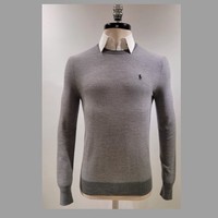 Pull-over en coton 100 % tricoté fin pour homme, coupe classique, manches longues, col rond, texture ultra-luxeuse et douce, collection automne