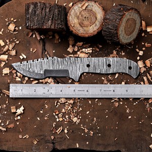Cuchillo de Acero de Damasco en Blanco para Forjar, Hoja Completa, Cuchillo Tracker en Blanco, Kit de Cuchillo de Caza de Hoja Fija Personalizado OEM/ODM - Product Image 5