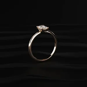 Anillo Solitario con Diamante de Corte Esmeralda de 0.5 Quilates, Claridad VVS-VS, Certificado por IGI, Compre Directamente de un Proveedor Indio de Confianza - Product Image 3