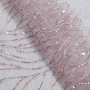 Premium Sequence Embroidery Fabric For Women Fashion Wear Designer <b>Garments</b> Party Wear Dresses Kaftan Abaya Bridal Wear - Product Image 1