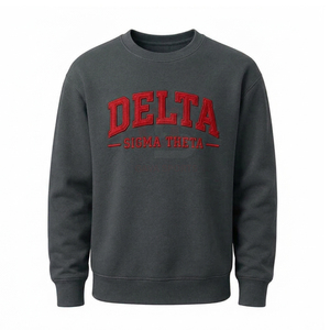 Delta |   Sigma |   Sweat-shirt décontracté à capuche pour homme Theta en polaire uni, orné de perles et de lettres grecques brodées, à manches longues - Product Image 4