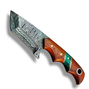 Couteaux de chasse d'extérieur Tanto en acier Damas, couteaux utilitaires à lame fixe faits à la main avec une construction durable et un tranchant affûté - Product Image 2
