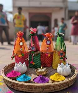 Housses de bouteilles Thandai élégantes au look traditionnel des Latkans pour toutes les occasions, housses de bouteilles pour fête Holi, OEM 2026, vente en gros - Product Image 1