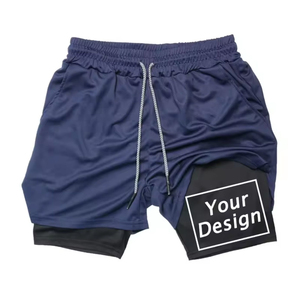 Concevez vos propres shorts de sport pour hommes, shorts en mesh à double couche, shorts de sport pour la course à pied - Product Image 4