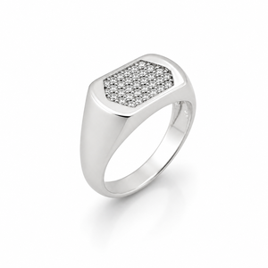 Bague pour homme en argent sterling 925, avec grappe de diamants incurvée, finition polie, design géométrique moderne, pour mariage, fête, usage quotidien, bijoux fins, cadeau - Product Image 3