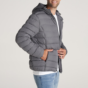Chaqueta de hombre con forro polar, acolchada, cálida para invierno, resistente al viento y al agua, con cremallera completa y capucha, gruesa, para exteriores. - Product Image 1
