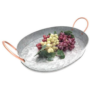 Bandeja redonda de Metal galvanizado para servir en casa, oficina, fiesta, boda, Spa - Product Image 1