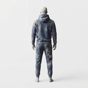 Survêtement à capuche pour homme, fermeture éclair intégrale, sweat-shirt et pantalon décontractés en coton pour homme - Product Image 6