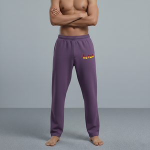 Pantalones Deportivos Morados para Hombre 2026, con Logotipo de la Marca Flame, Cintura Elástica, Estilo Casual, de Algodón de Peso Medio, Corte Regular, para Otoño - Product Image 4