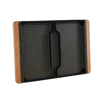 Table pliante ultra légère en aluminium et bambou, 2,1 kg, portable, pour camping, pique-nique, anti-rayures, antidérapante, 60x40 cm, sac de transport