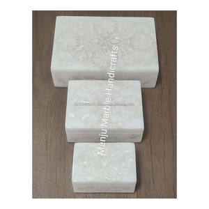 Cher produit de luxe de haute qualité article décoratif boîte d'incrustation de marbre avec nacre pour bijoux boîte de rangement articles cadeaux - Product Image 5