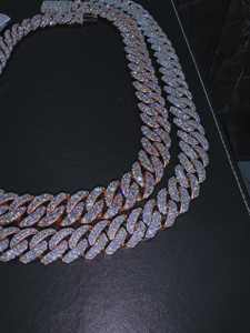 Collar de Cadena Cubana Iced Out de Oro Rosa con Moissanita VVS, Tendencia, Superventas, Gran Oferta, Estilo Hip Hop Bling de Lujo y Destacado - Product Image 3