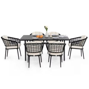 Juego de Mesa de Comedor de Hierro Fundido Resistente y Moderno, Sillas de Jardín Cómodas para Parque, Apartamento, Villa, Hotel - Product Image 1