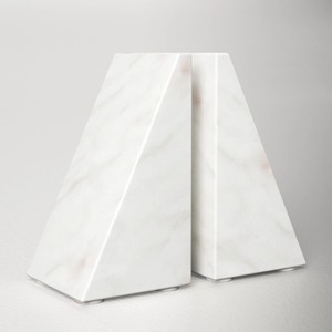 Sujetalibros Minimalistas de Mármol, 2 Piezas, Forma Triangular, Sujetalibros de Piedra para Decoración de Escritorio de Oficina en Casa - Product Image 3