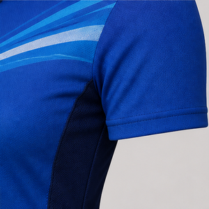 เสื้อโปโลผู้หญิงสีน้ำเงินรอยัลแบบคลื่น รุ่น WPS-0882 แห้งเร็ว ระบายอากาศได้ดี แขนสั้น เหมาะสำหรับกีฬากอล์ฟ ชุดทีม - Product Image 5