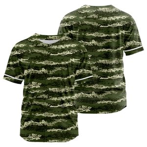 Camiseta de Béisbol Personalizada con Camuflaje, Manga Corta para Hombre, Impresión Sublimada, Transpirable, de Poliéster, Nombre del Equipo 00, Ropa para Todas las Temporadas - Product Image 3