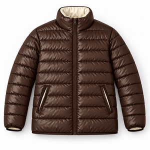 High Quality Lightweight Bomber Jacket Autumn Stand Reflective Sheen Quilted Shell Full Zip Warm Lining OEM Custom Logo Supply - Product Image 1