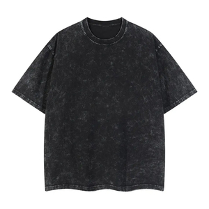 T-shirt Homme Oversize Gris Uni à Manches Courtes 100% Coton Jersey Col Rond Coupe Décontractée Impression Personnalisée Streetwear T-shirt Délavé à l'Acide - Product Image 3