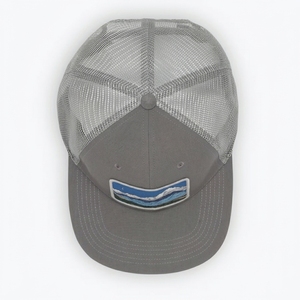 Gray Mesh Trucker Hat With <b>Mountain</b> Patch Embroidery Unisex Outdoor Casual <b>Cap</b> Adjustable Fit Four Seasons Wear - Product Image 3