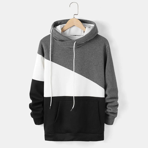 Sudadera con Capucha para Hombre, Diseño Color Block, Corte Holgado, Estilo Casual para Otoño, con Bolsillos, Manga Regular, Material French Terry - Product Image 1