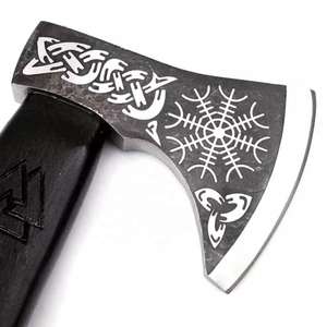 Hache de chasse artisanale en acier industriel à haute teneur en carbone, manche en bois de rose, étui en cuir, 1,5 kg, multi-usages, camping, extérieur - Product Image 5