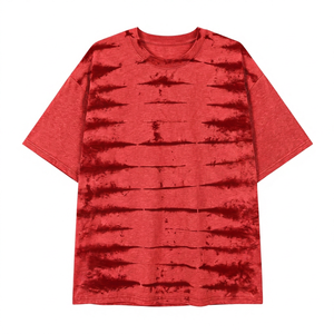 Oem Sunfade Men's <b>Knitted</b> Front T-shirt 100% Cotton Oversized Eco-Friendly Quick Dry Vintage Wash Breathable Custom O-Neck Short - Product Image 2