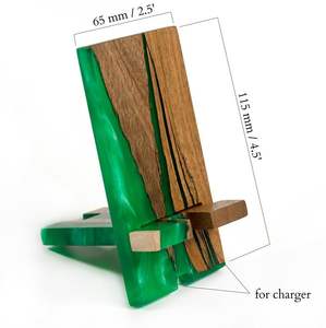 Nuevo Diseño de Soporte para Teléfono de Madera de Olivo y Resina, Soporte de Teléfono de Lujo con Logotipo Personalizado, Nuevo Estilo 2026, Decoración de Oficina, Craftera Exports - Product Image 2