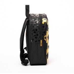 Sac à dos unisexe en PU à motif géométrique hexagonal, résistant à l'eau, avec fermeture éclair, sac à dos de jour - Product Image 3