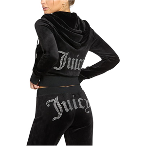 Veste à capuche zippée en velours pelucheux, coupe ajustée et élégante, pour femme, vêtement d'extérieur court en velours doux, style streetwear, vente en gros - Product Image 2