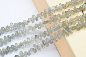 Natural Blue <b>Fire</b> Labradorite Faceted Drops Shape Beads 5*7mm 8 Inches Strand Wholesale Gemstone Jewellery - Product Image 5