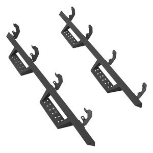 Marchepieds latéraux de 4 pouces compatibles avec les Chevrolet GMC 1500/2500HD/3500HD Crew Cab 2019-2025, en acier au carbone noir, barres Nerf - Product Image 1