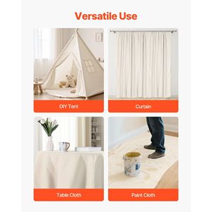 Telo Protettivo Multiuso in Tela 4x12 ft, 8oz, per Pittori, Protezione di Mobili e Pavimenti, Eleganti Coperture per Mobili da Pittori - Product Image 6