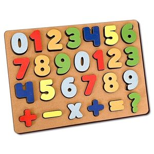 Mini puzzle en bois épais avec chiffres et feuilles, jouet éducatif pour enfants de 2 à 5 ans, facile pour les petites mains, idéal pour l'apprentissage des tout-petits - Product Image 1