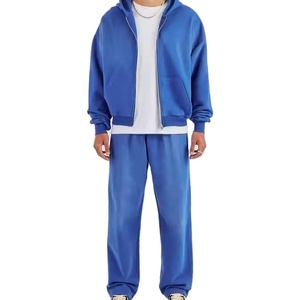 Sweat-shirt avec logo personnalisé blanc en molleton de coton épais délavé à l'acide Sweat-shirt à capuche zippé pour hommes 2026 - Product Image 1