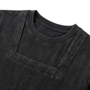 เสื้อยืดครอปสีเทาแบบวินเทจ Sportish Impex ทรงโอเวอร์ไซส์สองชั้น สไตล์สตรีทแวร์ สำหรับผู้ชาย ขายส่ง - Product Image 2