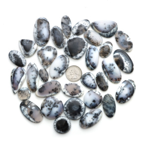 Wholesale Genuine Natural Dendrite Opal Cabochon 925 <b>Silver</b> Ring Pendant Healing Crystal Loose Gemstone Jewelry - Product Image 1