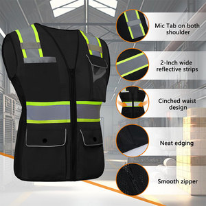 Chaleco de seguridad para mujer, multifuncional, de alta calidad, color neón, con cremallera, cinta reflectante, chaleco de trabajo con logotipo de diseño personalizado - Product Image 5