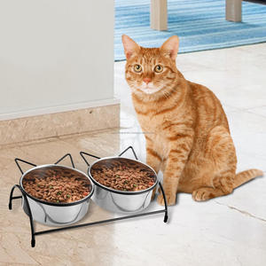 Mangeoire à vaisselle pour chats et chiens Bol d'alimentation surélevé et antidérapant pour animaux de compagnie en forme de chat - Product Image 4