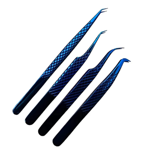 OEM Design <b>Set</b> of 4 Diamond Grip Eyelash Extensions Tweezers - Japanese Steel Lash Supply Eyelash - Product Image 3