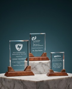 Elegant Acrylic & Bronze Award Durable Recyclable Engraved Logo-Unique Blend of Natural Beauty Modern Design for Celebrations - Product Image 4