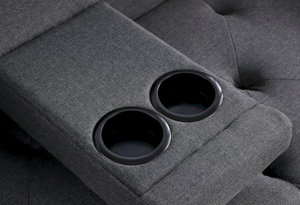 Nouveauté : Canapé-lit convertible en lin capitonné avec 2 porte-gobelets cachés et <span class=keywords><strong>3</strong></span> angles réglables, idéal pour le bureau ou le salon - Product Image 4