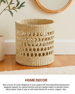 Paniers de rangement en jonc de mer faits à la main, vente en gros, écologiques, fabriqués au Vietnam - Product Image 4